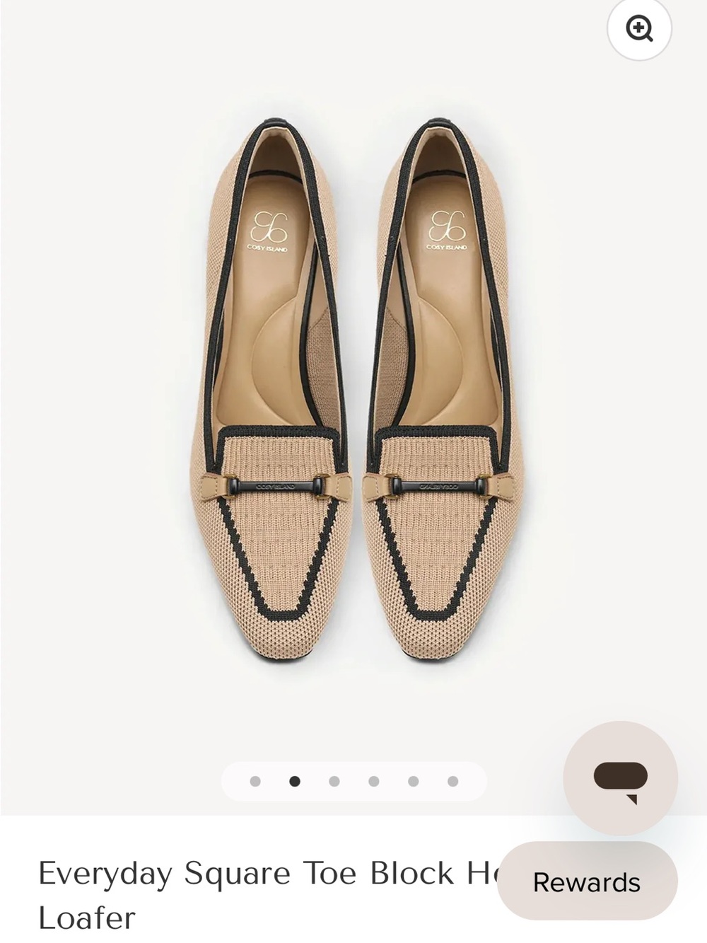 Cosy island Beige Square-Toe Block Heel Loafer - Picture 2 of 3
